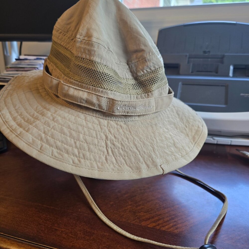 Eddie Bauer Beige Boonie Hat S / M Small Sun Hat Camping Fishing Exploration GUC